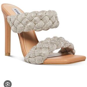 Steve Madden Silver Braided Heels Size 8